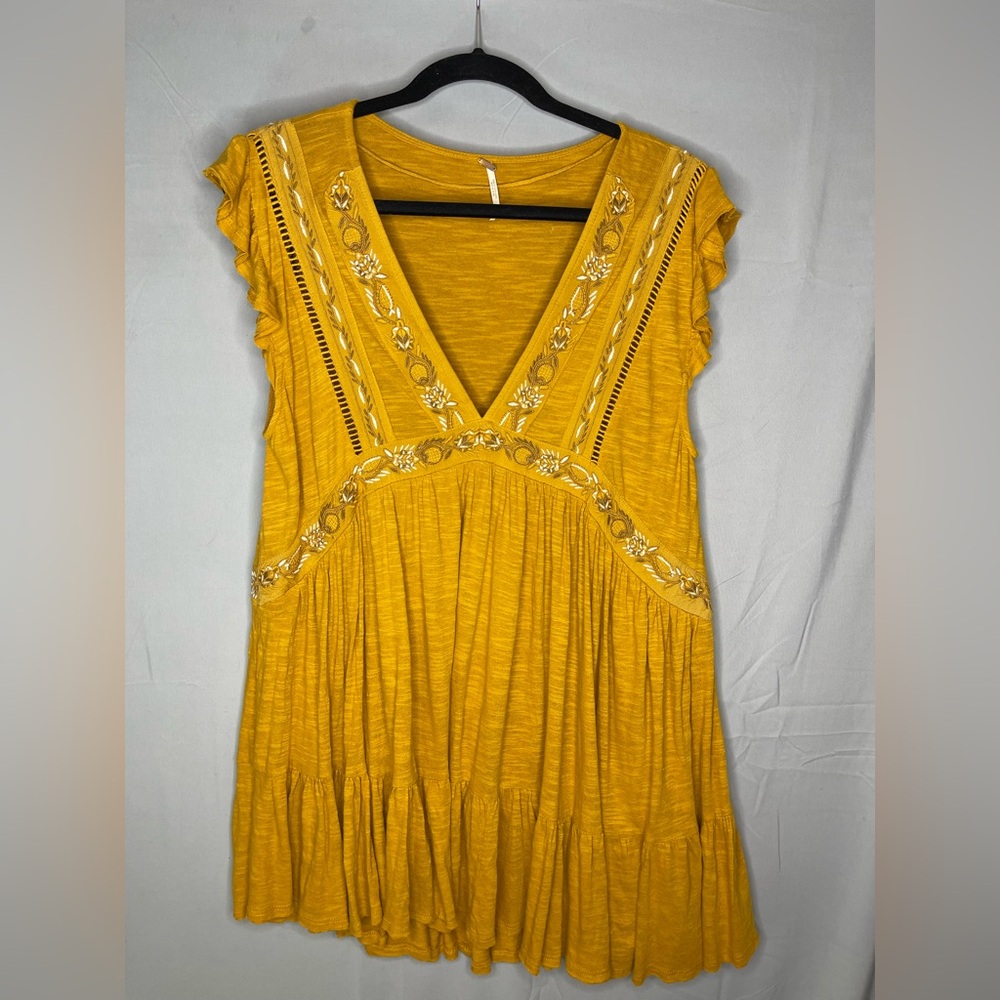 Free People Mustard Yellow Tunic Top Dress